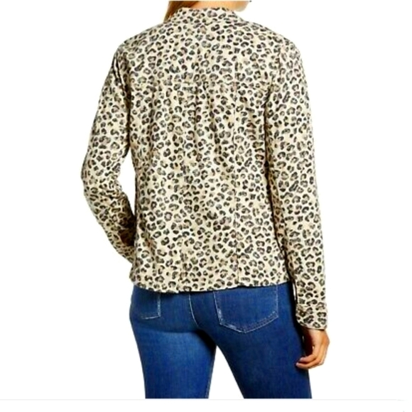 NWT Caslon Leopard Print Button Down‎ Women's Utility Jacket Size XXS - Picture 9 of 11